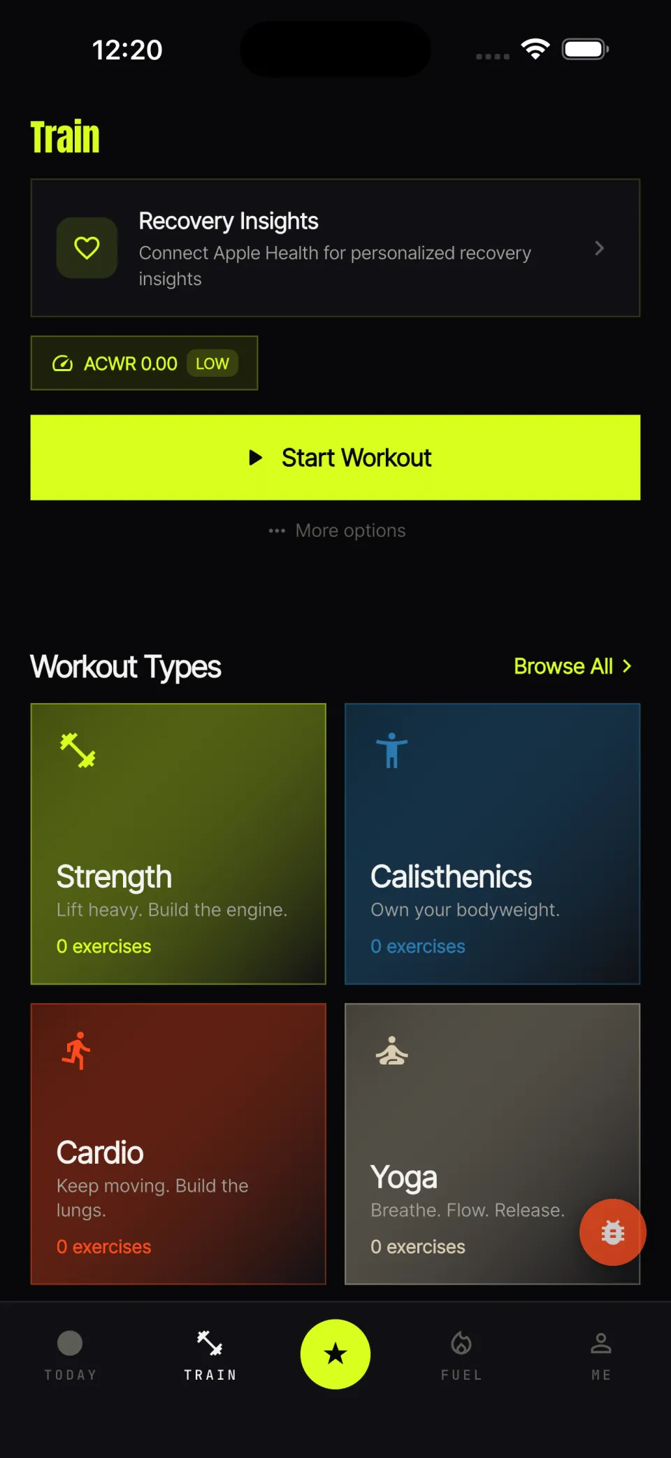 Workout types